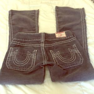 True Religion Bootcut gray corduroy pants size 27